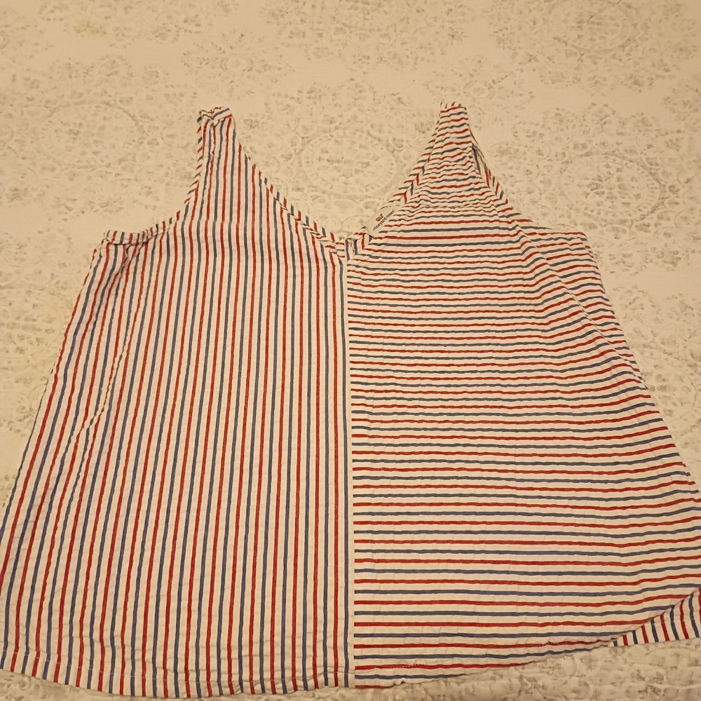 Vineyard Vines Red and White Striped Tank Top